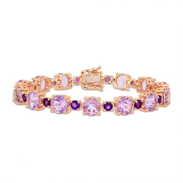 Amethyst rose gold bracelet deals