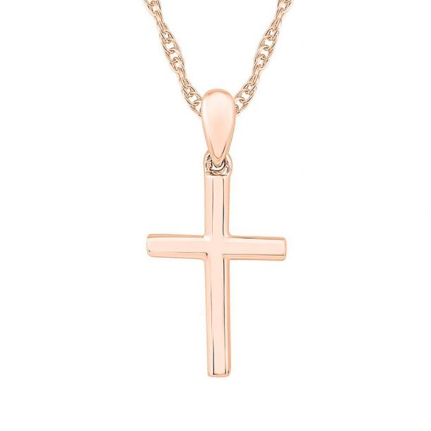 Rose gold cross charm online