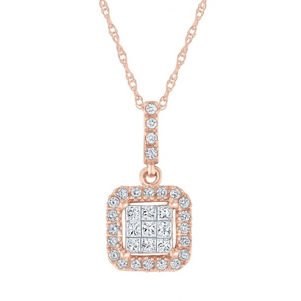 Rose gold square necklace new arrivals
