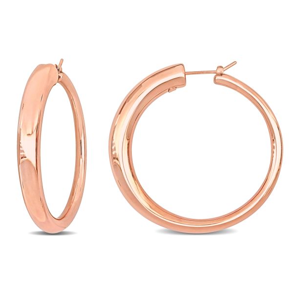 Rose Gold Tapered Hoop Earrings REEDS Jewelers