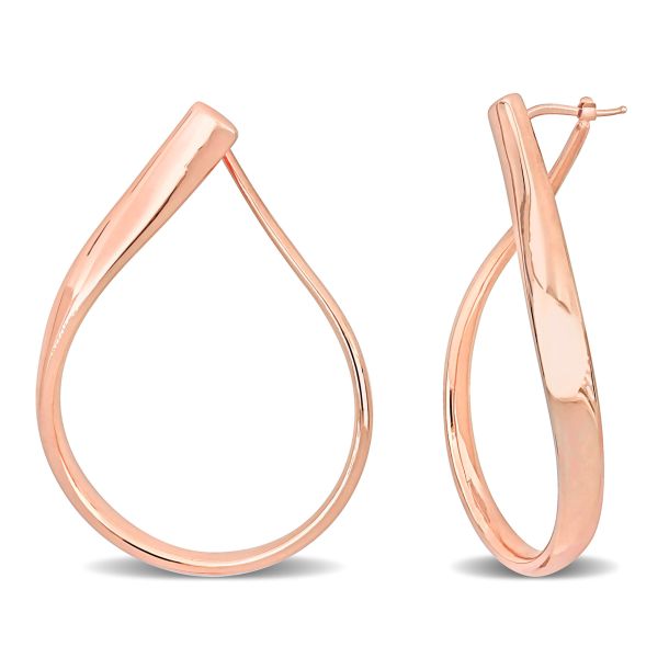 Rose Gold Teardrop Front Back Hoop Earrings REEDS Jewelers