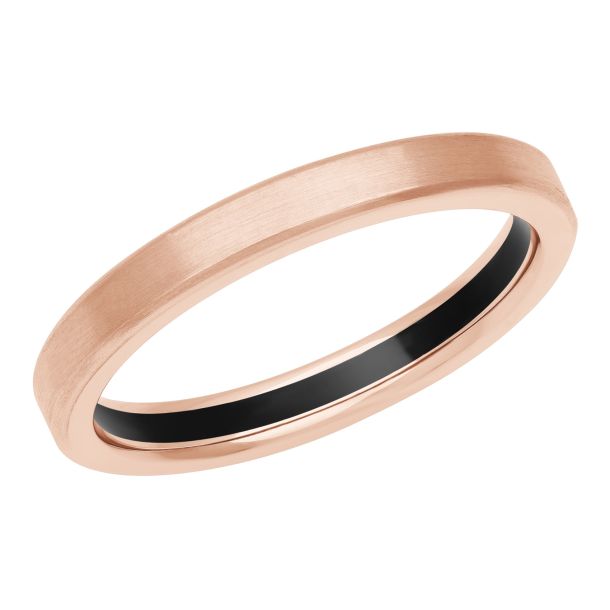 Mens wedding band outlet rose gold inside
