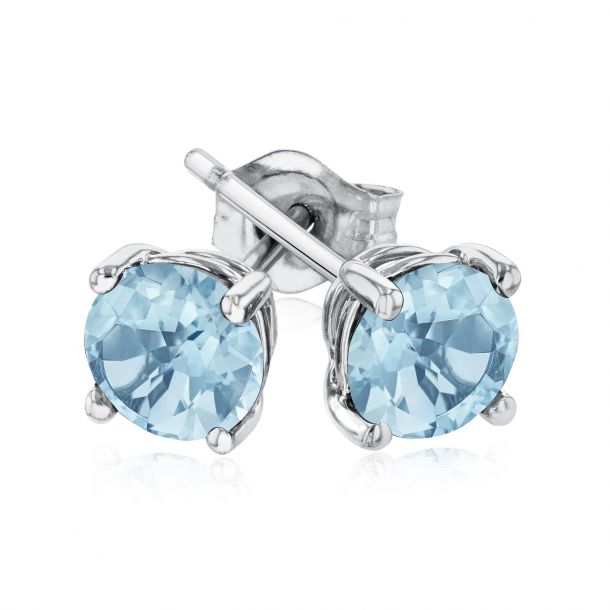 Aquamarine and diamond stud earrings new arrivals
