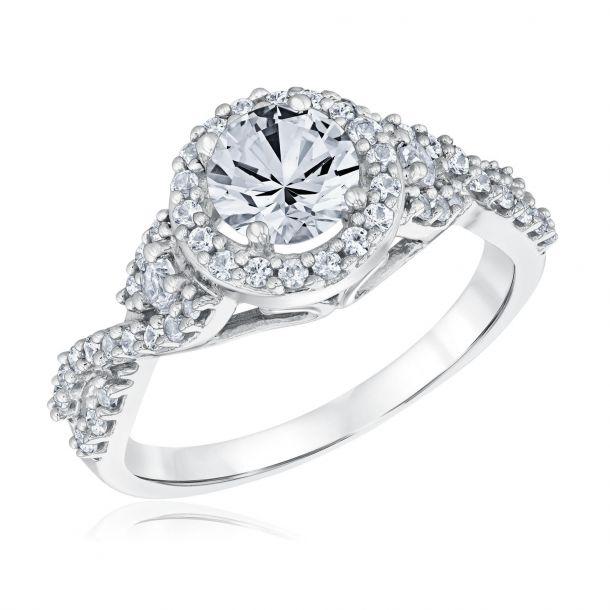 Created white sapphire best sale ring