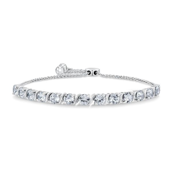 White sapphire bolo bracelet top
