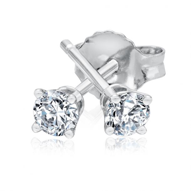 1 5ctw Round Diamond Solitaire White Gold Stud Earrings Classic