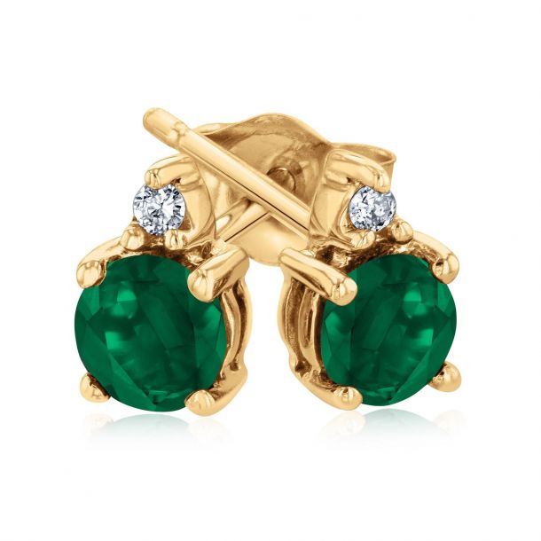 Emerald earrings yellow gold store