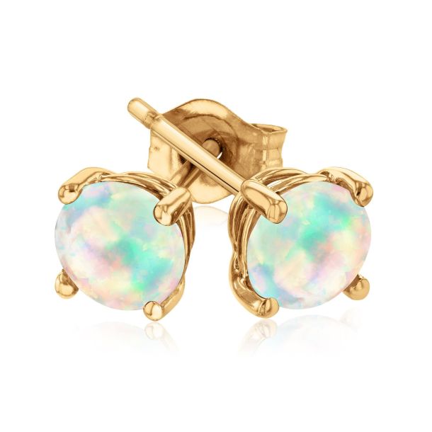 Round opal earrings clearance