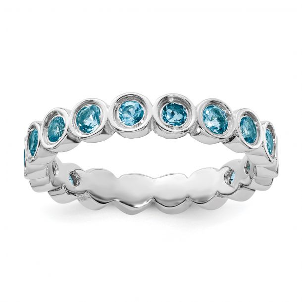 Blue topaz stackable best sale ring