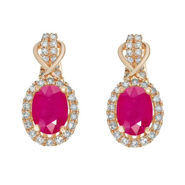 Rose gold and ruby earrings new arrivals