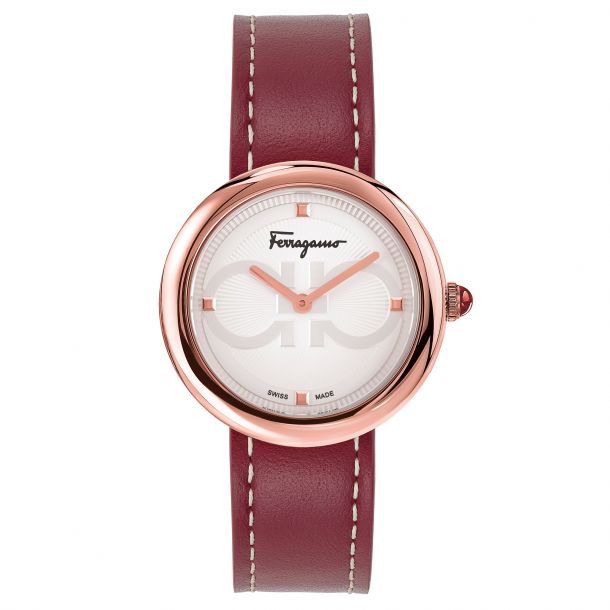 Salvatore Ferragamo Chic Red Leather Strap Watch | 32mm | SFMF00221 | REEDS  Jewelers