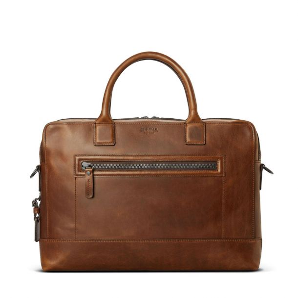 Shinola Bedrock Brief in Medium Brown Navigator Leather