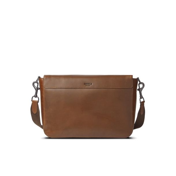 Shinola Canfield Relaxed Messenger Navigator Brown Leather Bag S0320241731 REEDS Jewelers