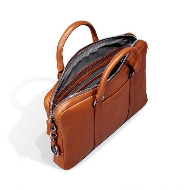 Shinola Signature Leather Computer Briefcase in Bourbon REEDS Jewelers