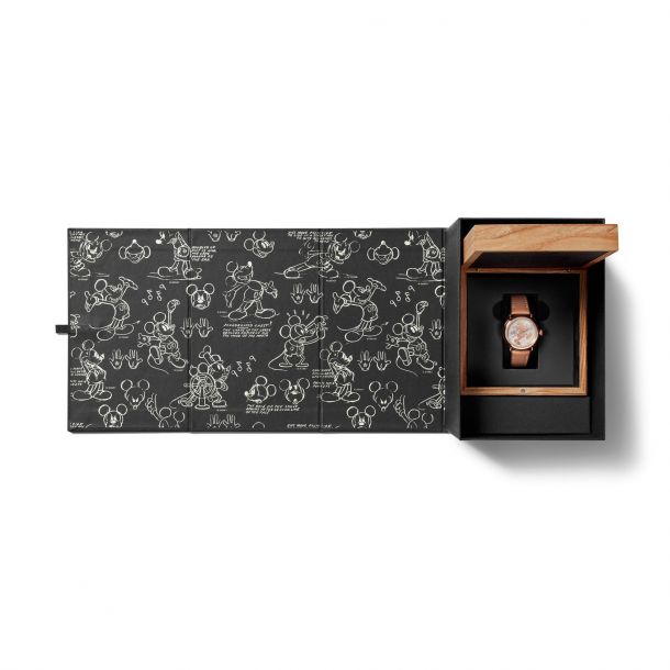 Shinola Silhouette Mickey Runwell Rose Gold Plated Watch Gift Set S0120127278 REEDS Jewelers