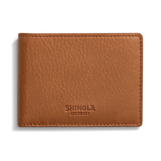 Shinola Slim Bifold Brown Leather Wallet S0310009507 TAN REEDS