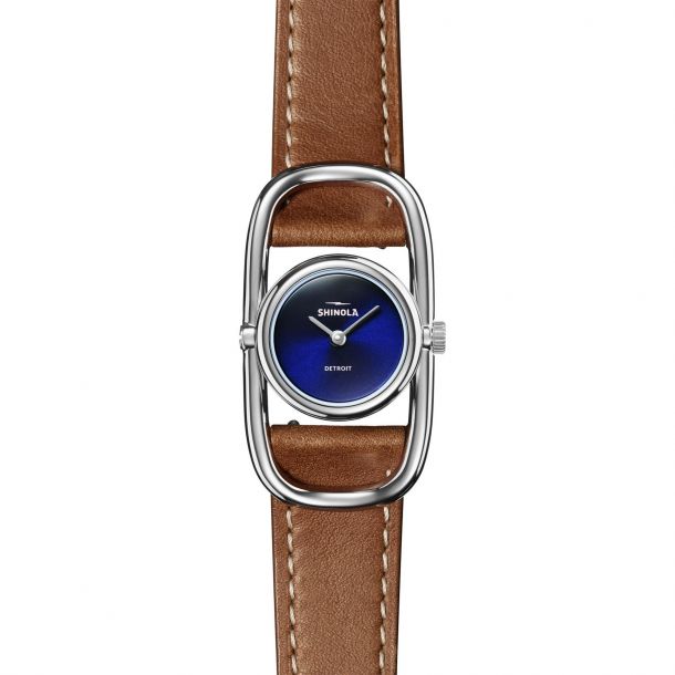 Shinola The Bike Lock Brown Leather Strap Watch 20mm