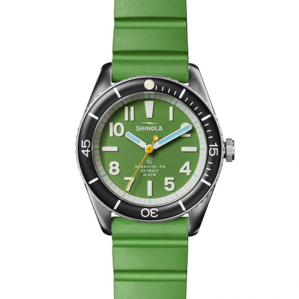 Shinola The Duck Green Rubber Strap Watch 42mm S0120250997