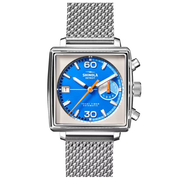 Shinola The Mackinac Automatic Yachting Chronograph Square Case Stainless Steel Watch 40mm S0120267029