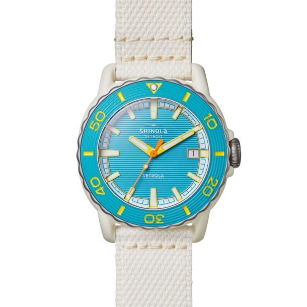 海外から輸入 Shinola The Plastic Ocean-Bound White Diver's Creatures Sea 時計