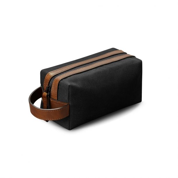Shinola Waxed Canvas and Navigator Leather Mack Travel Kit in Black REEDS Jewelers