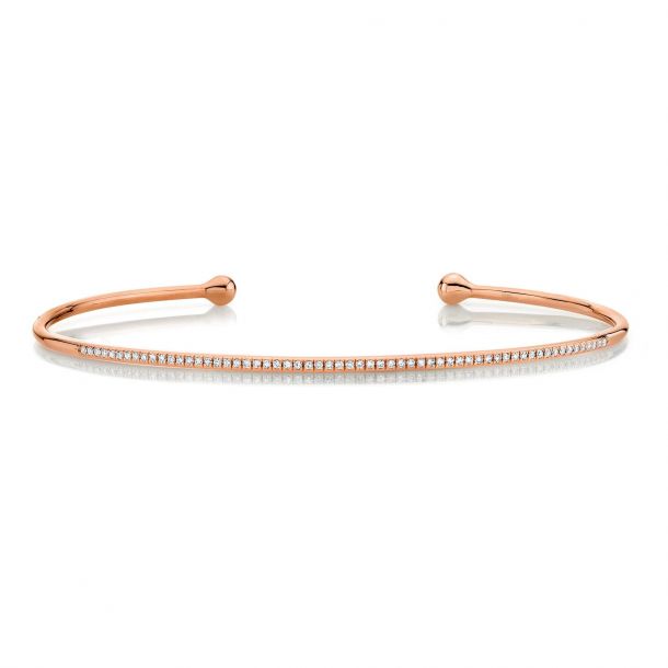 14k Rose Gold Bracelet Small Diamonds Bracelet Fine Gold 