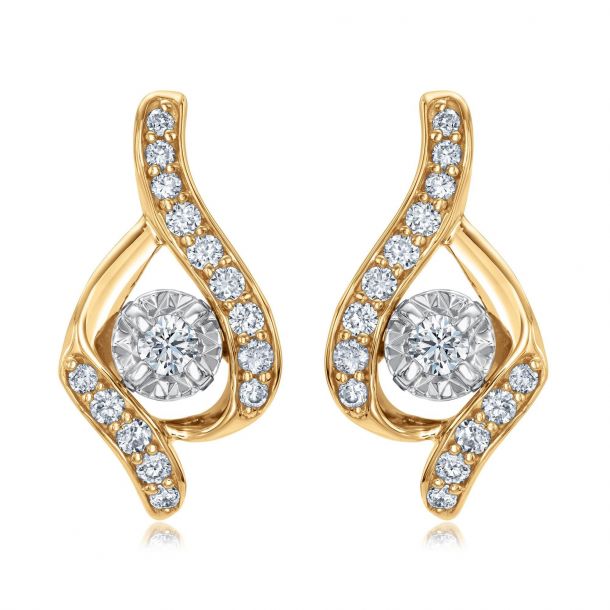 Sirena Two Tone Diamond Bypass Earrings 1 3ctw