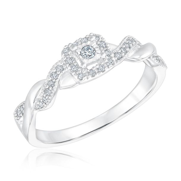 Square Frame Diamond Promise Ring 1 6ctw