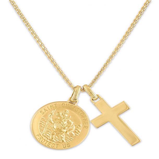 St christopher necklace with hotsell cross
