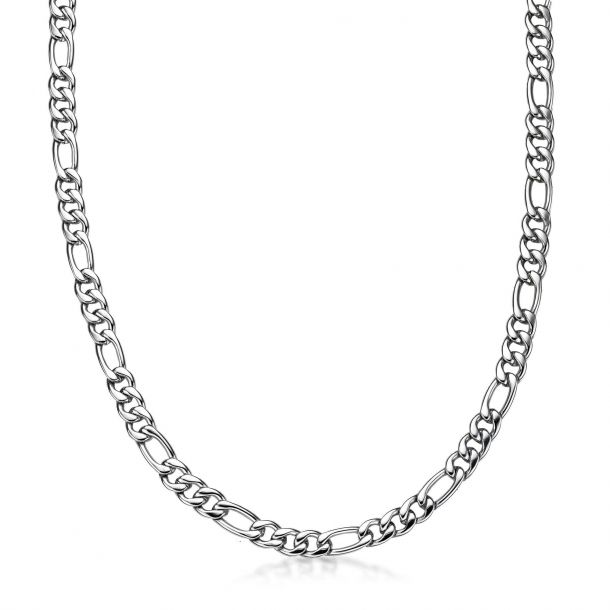 Men s Stainless Steel Figaro Chain Necklace 9mm