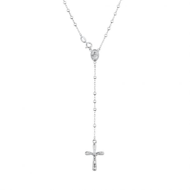 Gold and sales silver rosary necklace