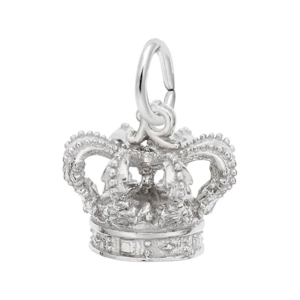 Sterling Silver Crown 3D Charm REEDS Jewelers