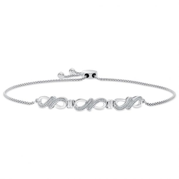 Diamond infinity clearance bolo bracelet