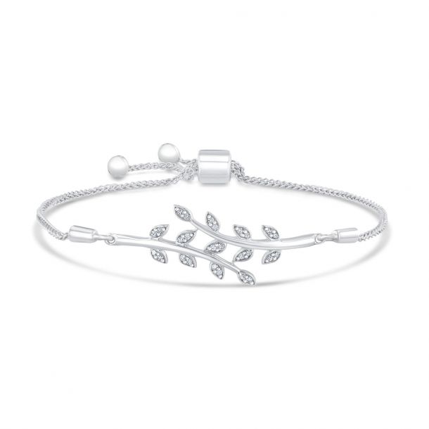 Silver leaf bracelet online