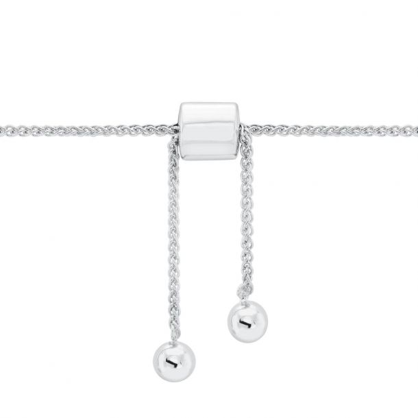 Tri-Color Sterling Silver White Topaz 3-Piece Set Bolo Bracelet Set -  9162987