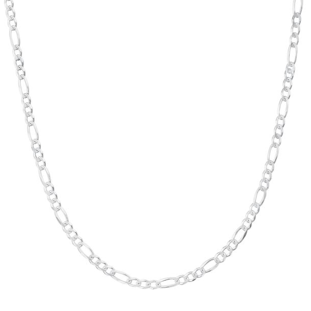 Sterling silver discount figaro necklace