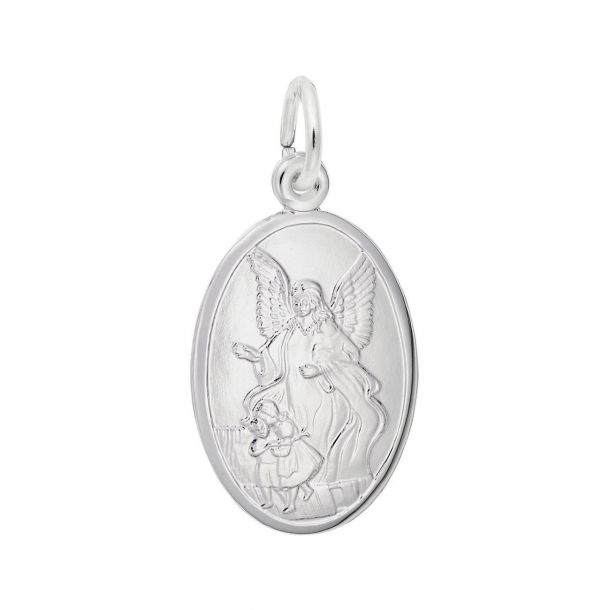 Silver guardian angel charm discount