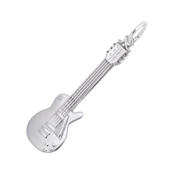 Sterling Silver Guitar Electric 3D Charm REEDS Jewelers
