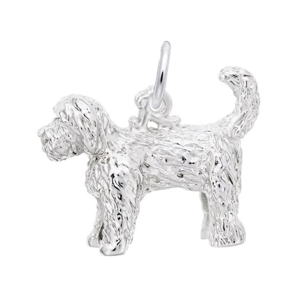 Sterling Silver Labradoodle Dog 3D Charm REEDS Jewelers