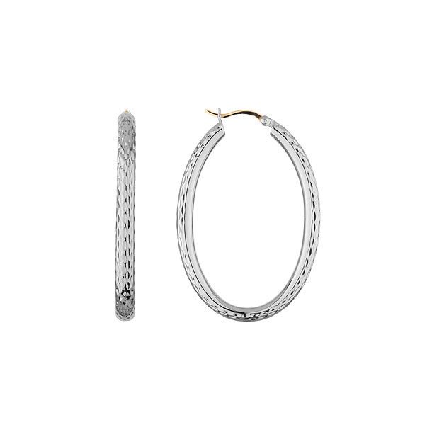 Sterling silver oval hoops shop