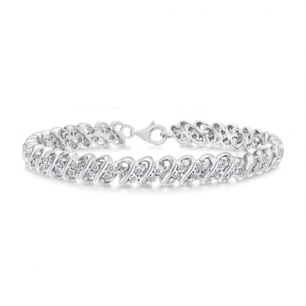 Diamond and outlet silver bracelet