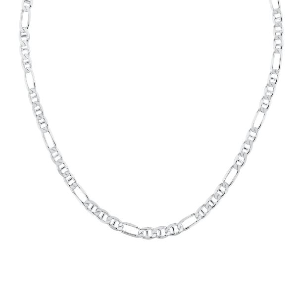 Sterling Silver Semi Solid Figarucci Link Chain Necklace 6.5mm 22 Inches REEDS Jewelers