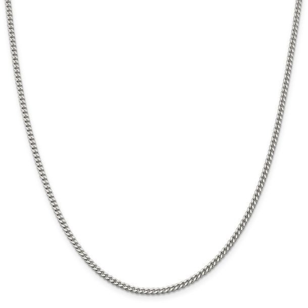 Solid silver curb chain clearance necklace