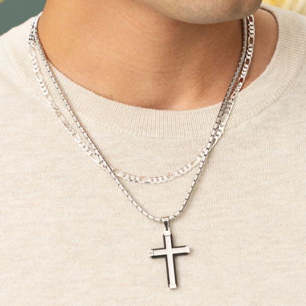 Sterling Silver Solid Figaro Chain Necklace | 4.5mm | REEDS