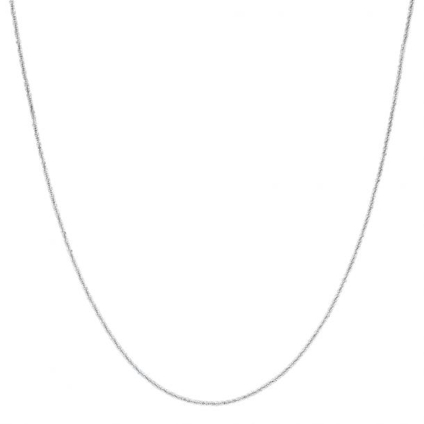Sterling Silver Sparkle Adjustable Rope Chain Necklace, 1.5mm