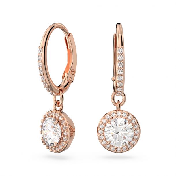 Navachi Orecchini A Perno Placcati Oro 18k Con Cristallo Opale, Confezione Regalo, 1 Paio