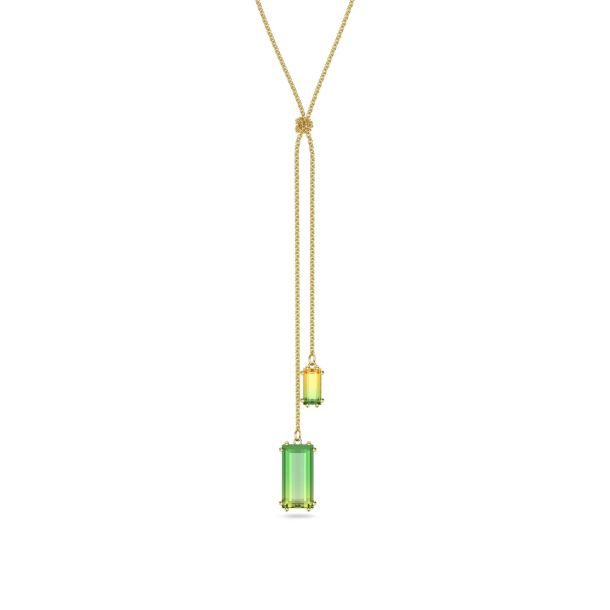 Swarovski Crystal and Zirconia Millenia Gold Tone Ombre Y Drop