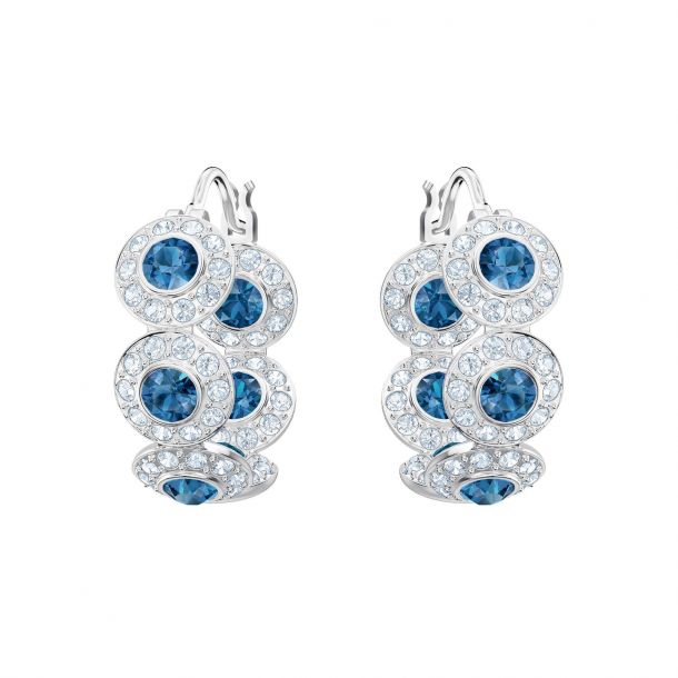 Swarovski blue hotsell crystal hoop earrings