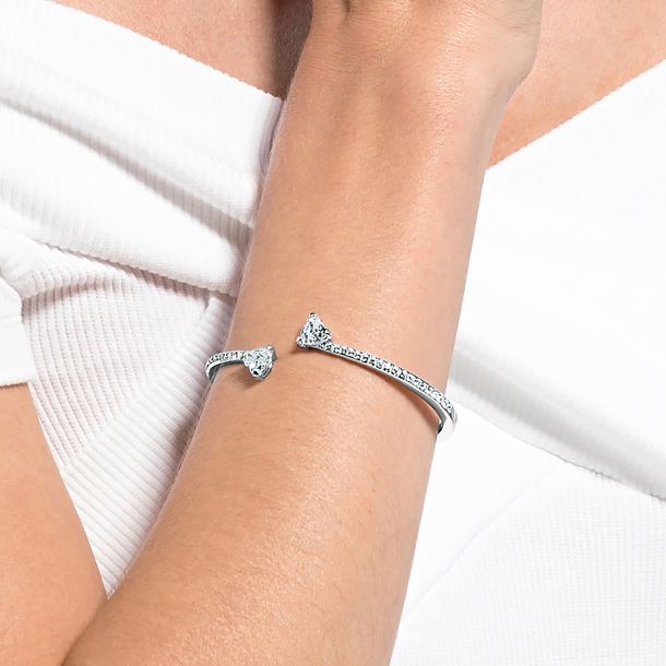 Swarovski Crystal Attract Heart Cuff Bracelet REEDS Jewelers
