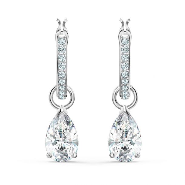 Swarovski Crystal Attract Pear Mini Hoop Earrings REEDS Jewelers